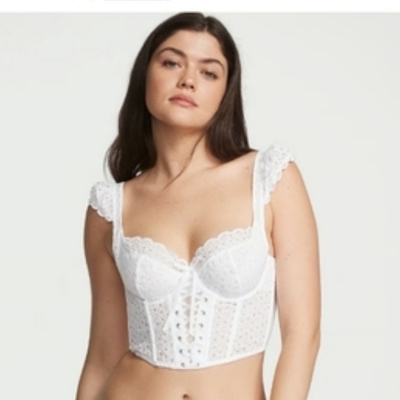 Victoria's Secret Other - Victoria's Secret White Lace Eyelet Corset Top